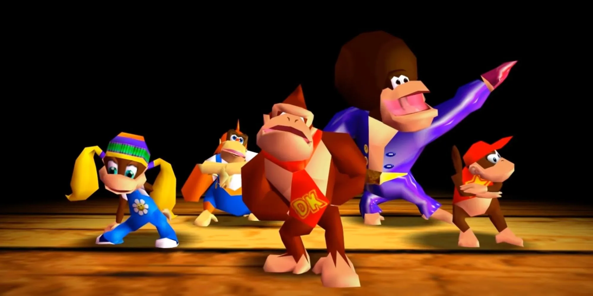 Đoàn quân Donkey Kong biểu diễn bài rap mở màn game