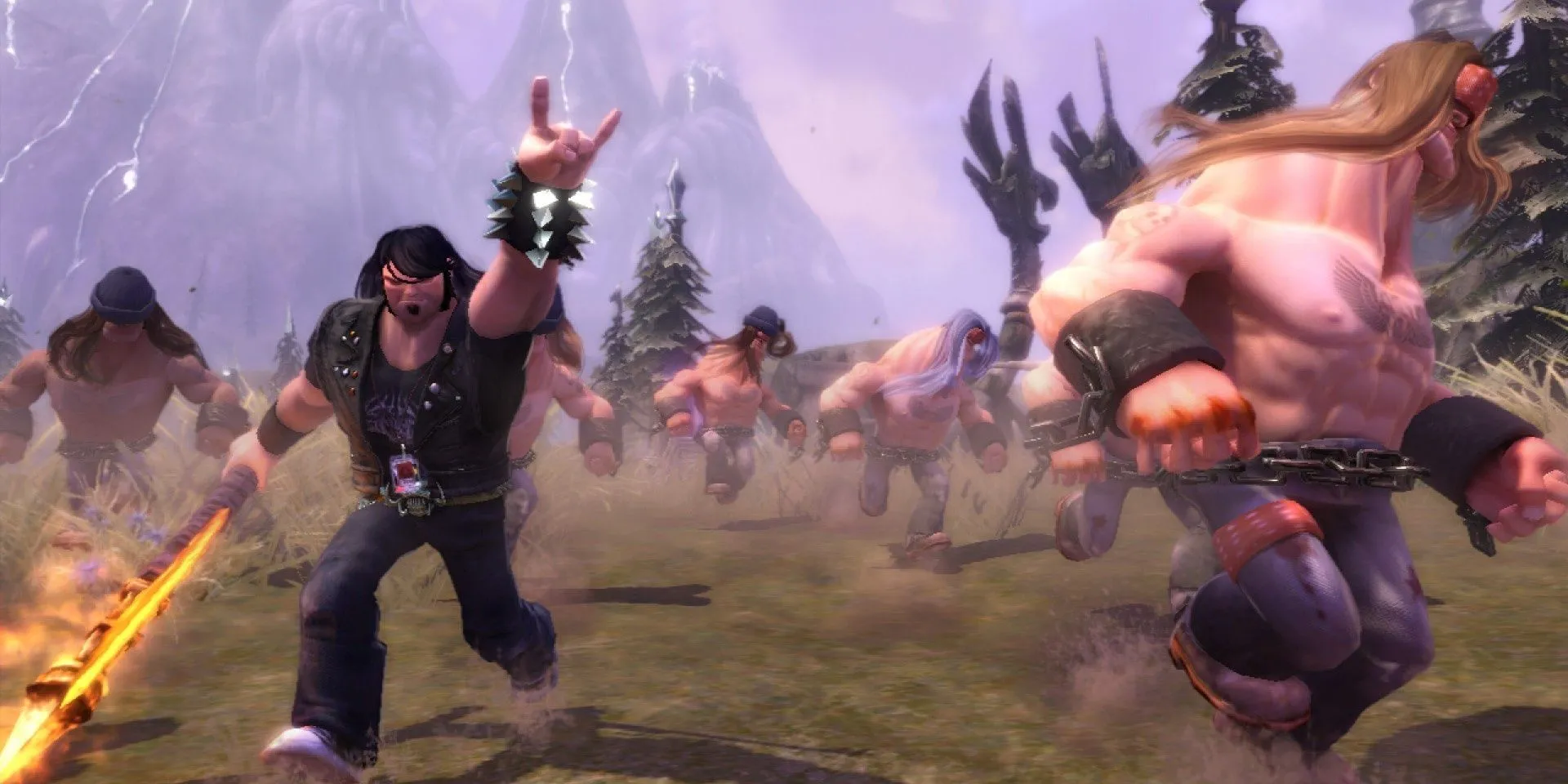 Eddie Riggs dẫn dắt đội quân Headbangers trong thế giới heavy metal của Brutal Legend