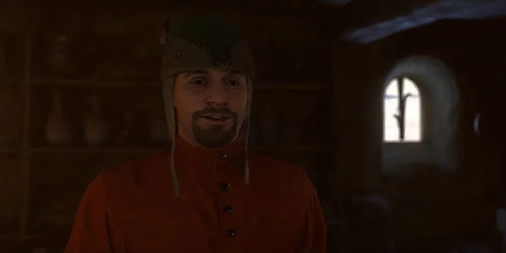 Eldris, người chế tạo súng, chào đón Henry khi anh đến tìm mua thuốc súng cho nhiệm vụ The Spark trong Kingdom Come Deliverance 2