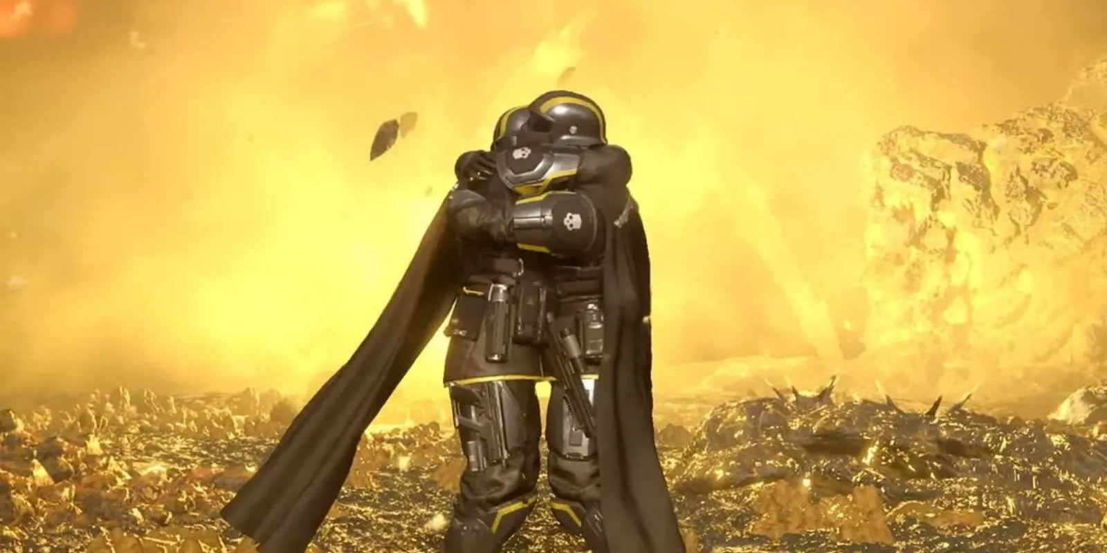 Game thủ Helldivers 2 thể hiện sự gắn kết bằng hành động ôm.