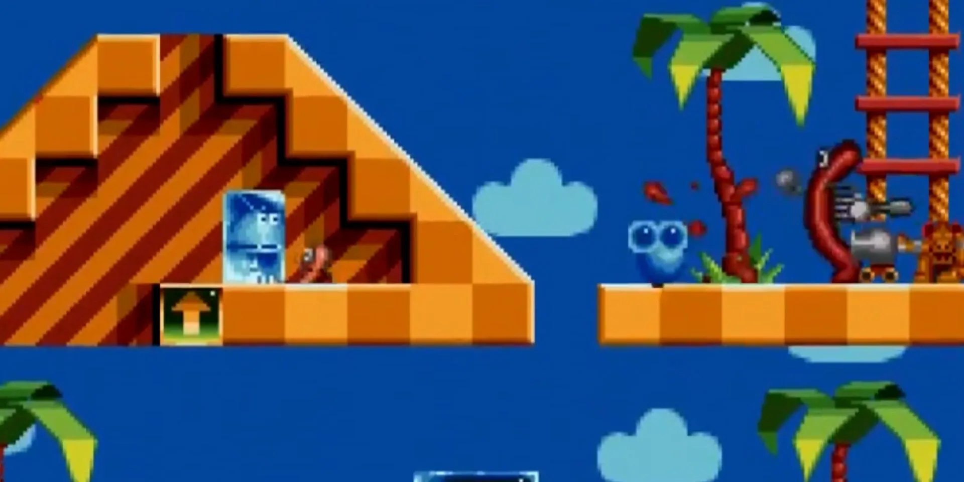 Gameplay của Super Putty, nhân vật màu xanh dẻo