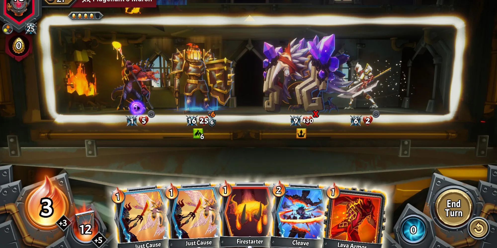 Giao diện chiến đấu và các tầng tháp trong game Monster Train 2