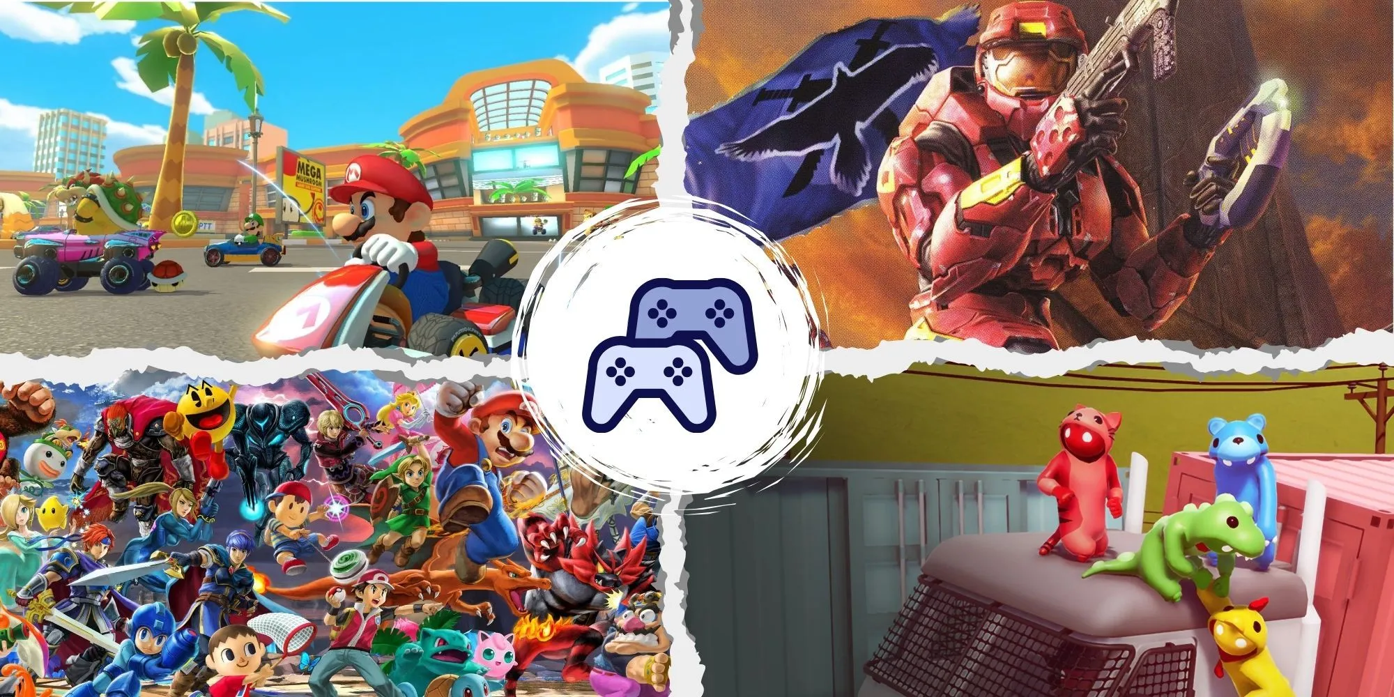 Hai game thủ đang chơi game đối kháng trên ghế sofa