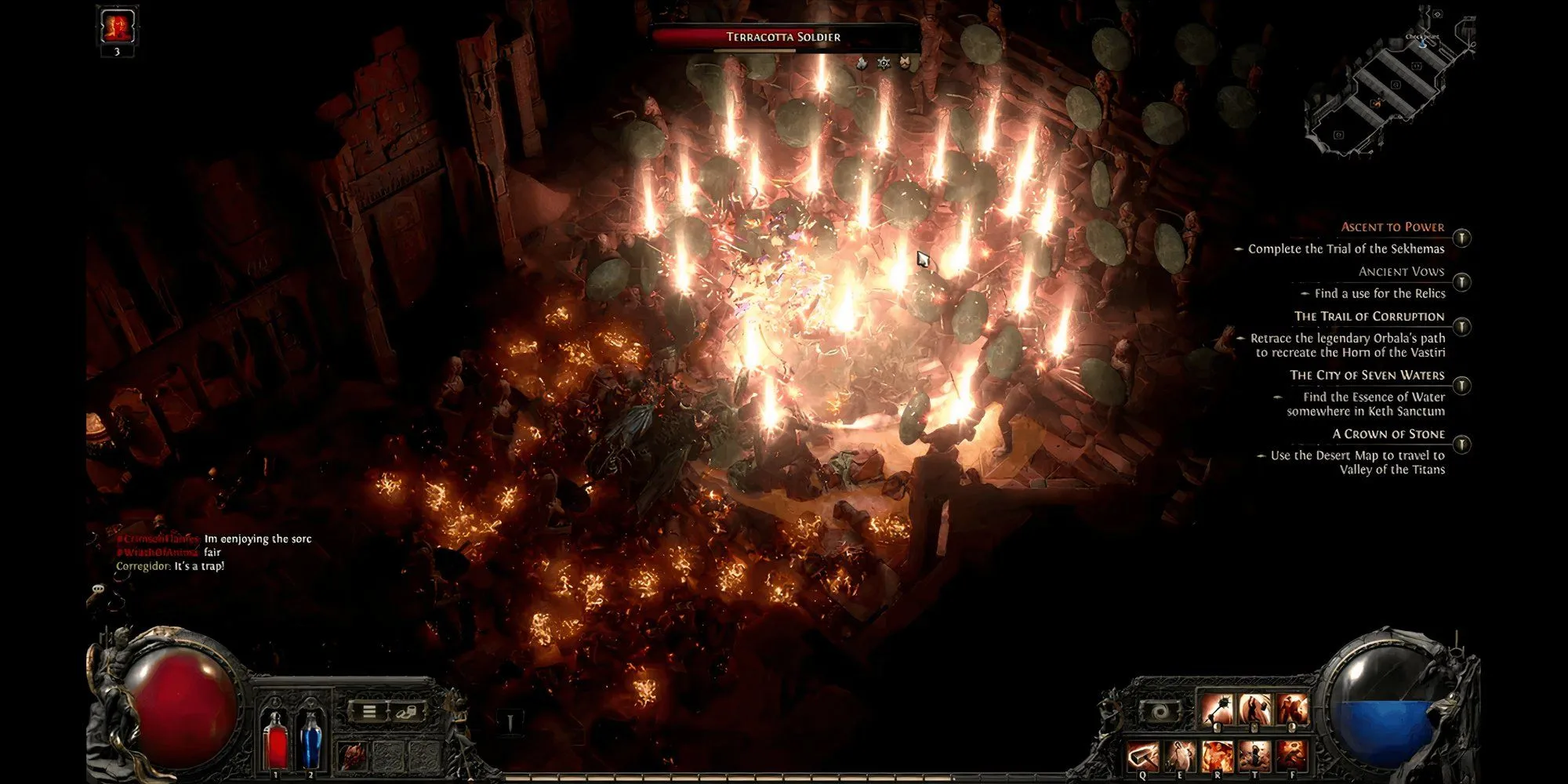 Hiển thị hình ảnh nhân vật Warrior trong Path of Exile 2