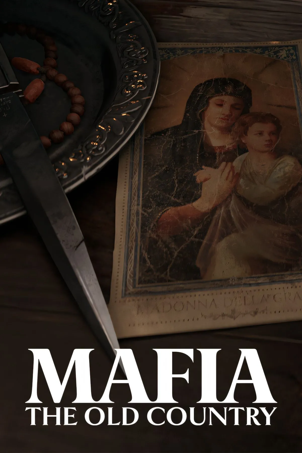 Hình ảnh bìa của Mafia: The Old Country với logo và bối cảnh đầu thế kỷ 20