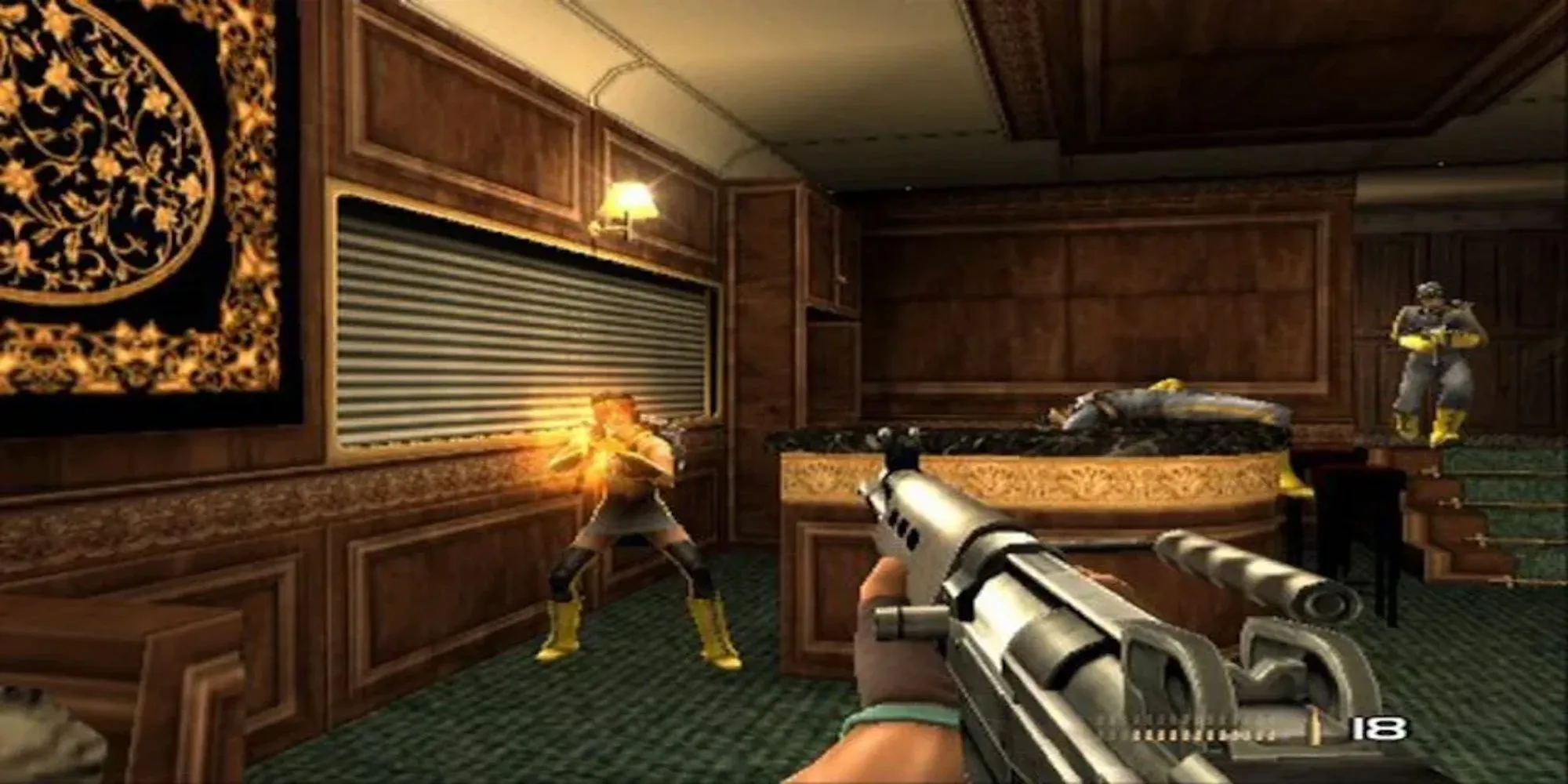 Hình ảnh chiến đấu trong game bắn súng Timesplitters: Future Perfect trên PS2