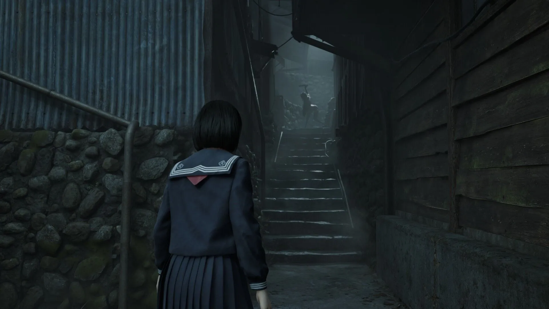 Hình ảnh kinh dị trong Silent Hill f với hoa nở trên mặt nhân vật nữ
