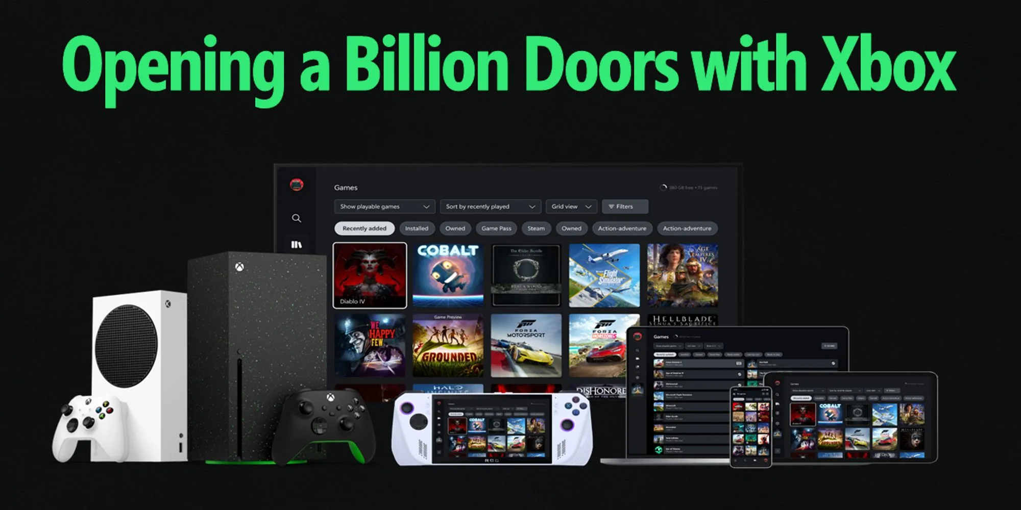 Hình ảnh rò rỉ giao diện Xbox mới với tab Steam trên nhiều thiết bị