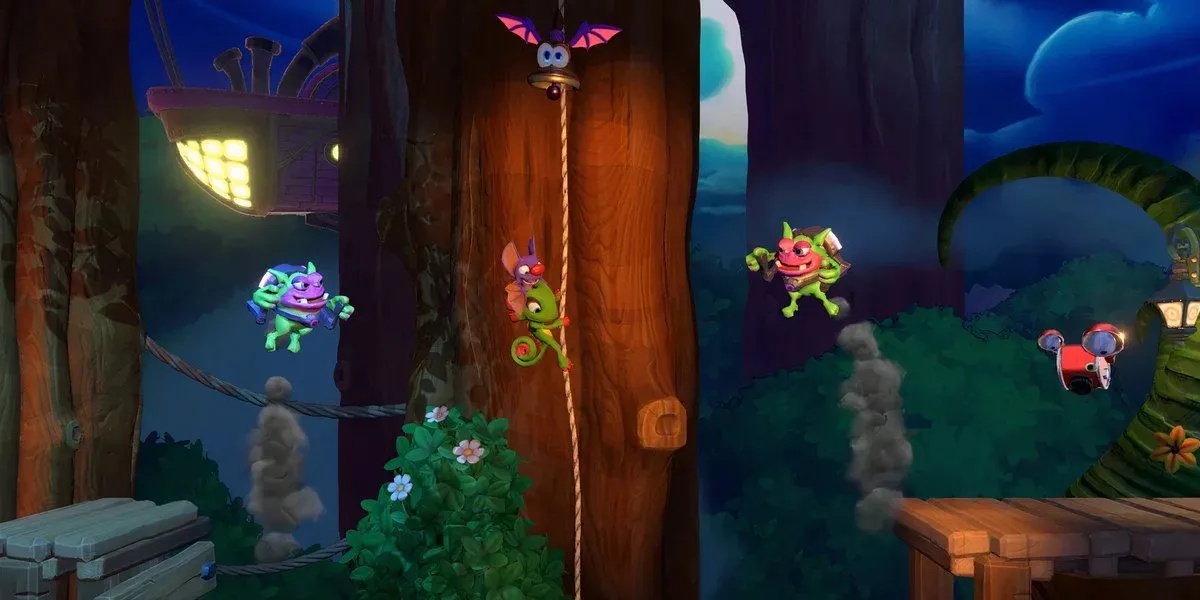 Hình ảnh Yooka và Laylee trong tựa game Yooka-Laylee and the Impossible Lair, một trong những game nổi bật của Team 17.