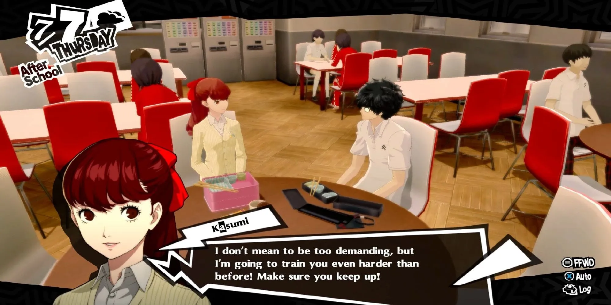 Joker ăn trưa trong game Persona 5