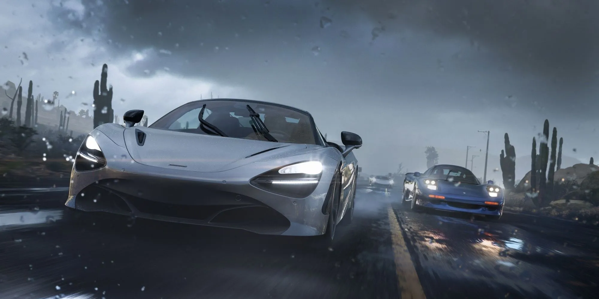 Khung cảnh cơn bão ấn tượng trong game đua xe Forza Horizon 5