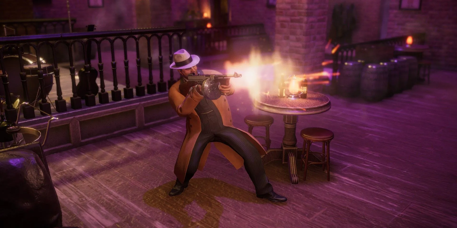 Khung cảnh thành phố Chicago về đêm trong game Empire of Sin