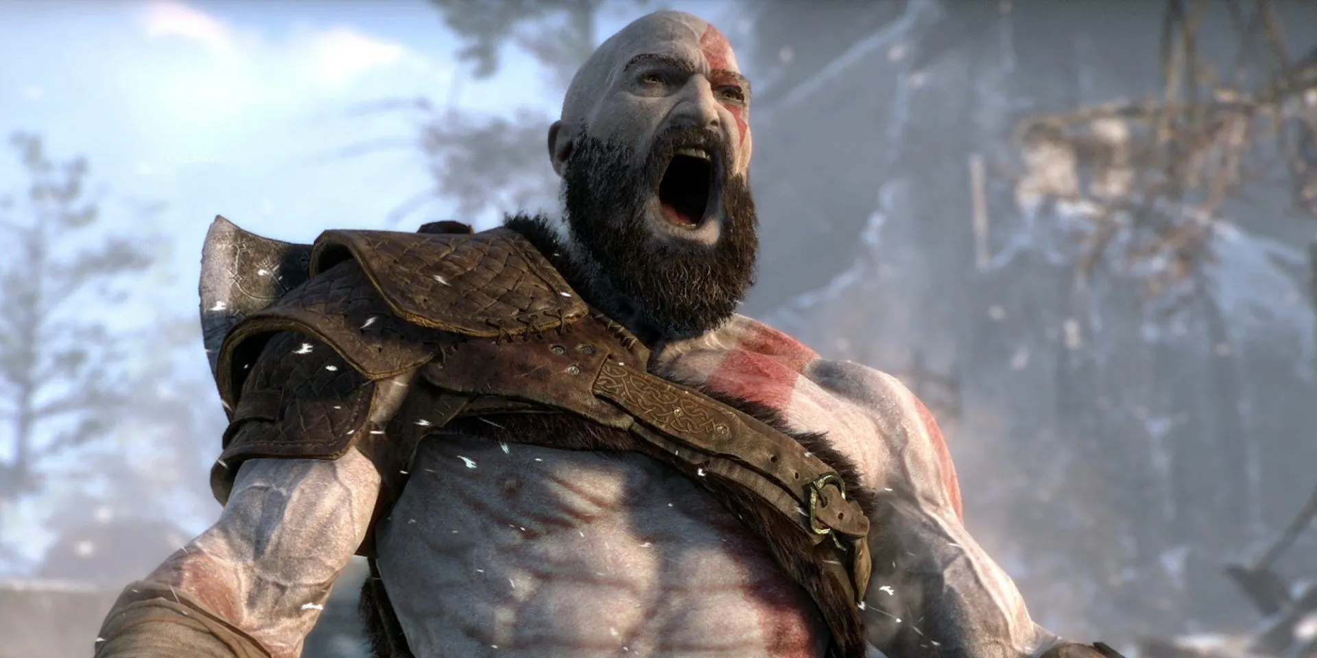 Kratos giải phóng cơn thịnh nộ Spartan khi con trai Atreus bị một con troll đe dọa trong God of War (2018).