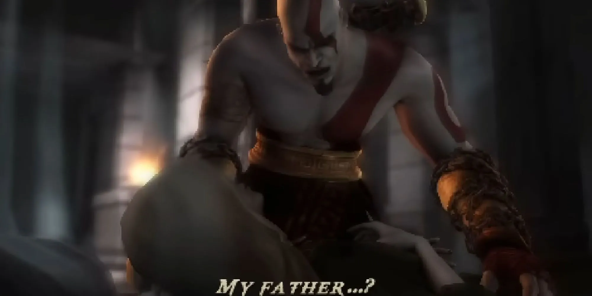 Kratos với vũ khí Sparta trong God of War: Ghost of Sparta trên PSP