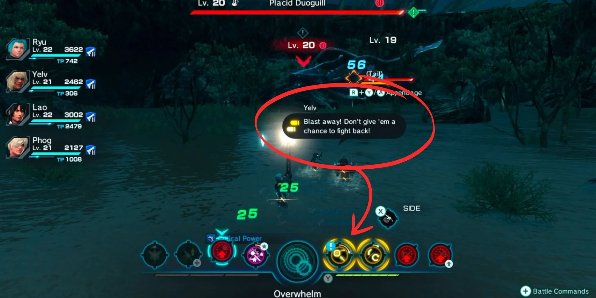 Kỹ năng Art phát sáng báo hiệu có thể kích hoạt Soul Voice của đồng đội trong Xenoblade X