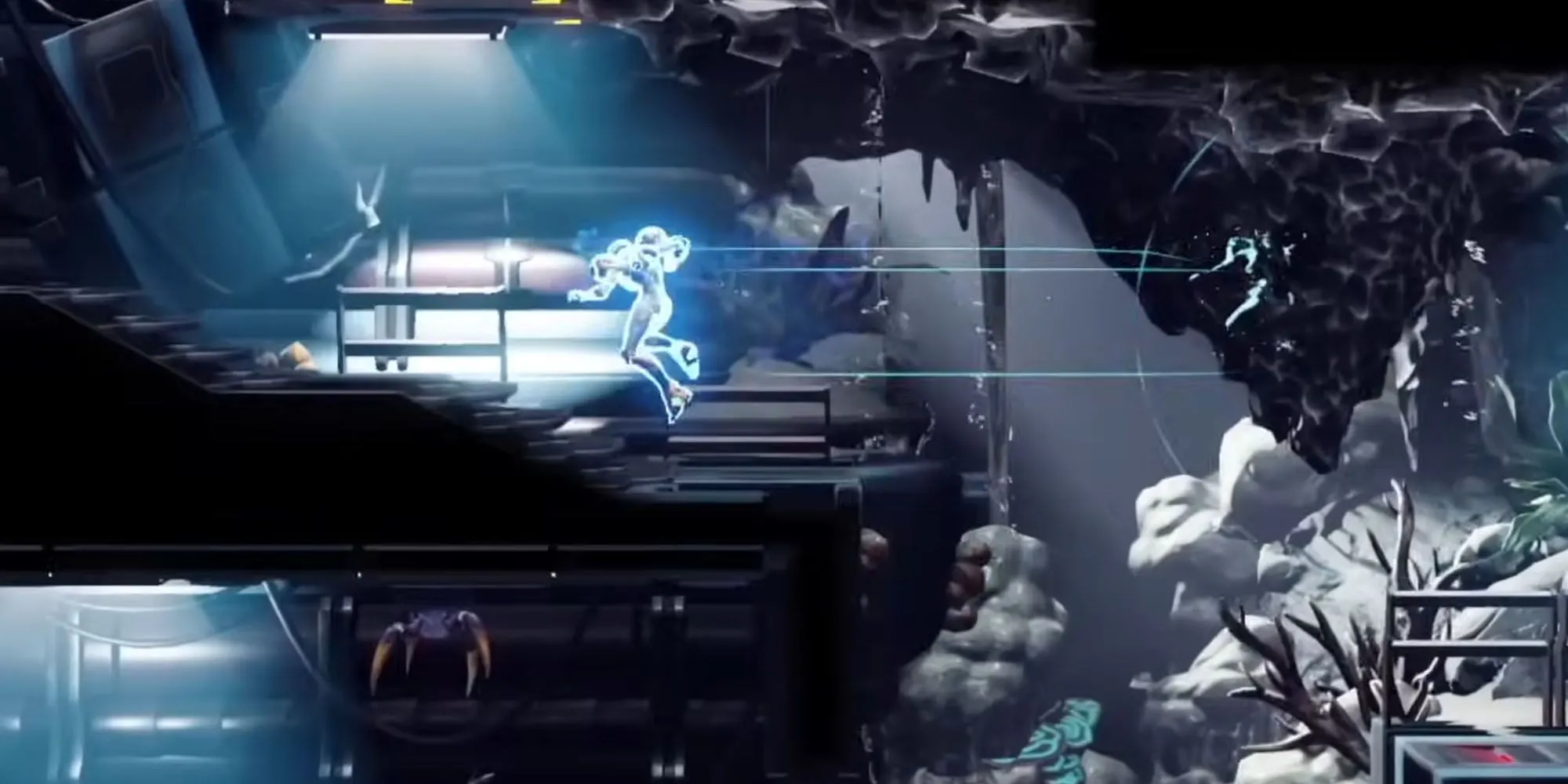 Kỹ năng di chuyển tức thời Flash Shift của Samus trong Metroid Dread