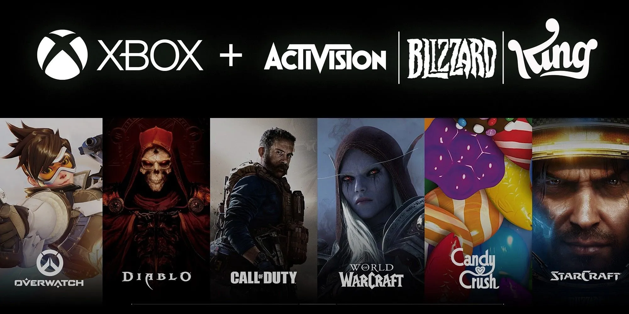 Logo Activision Blizzard King cạnh logo Xbox và Microsoft