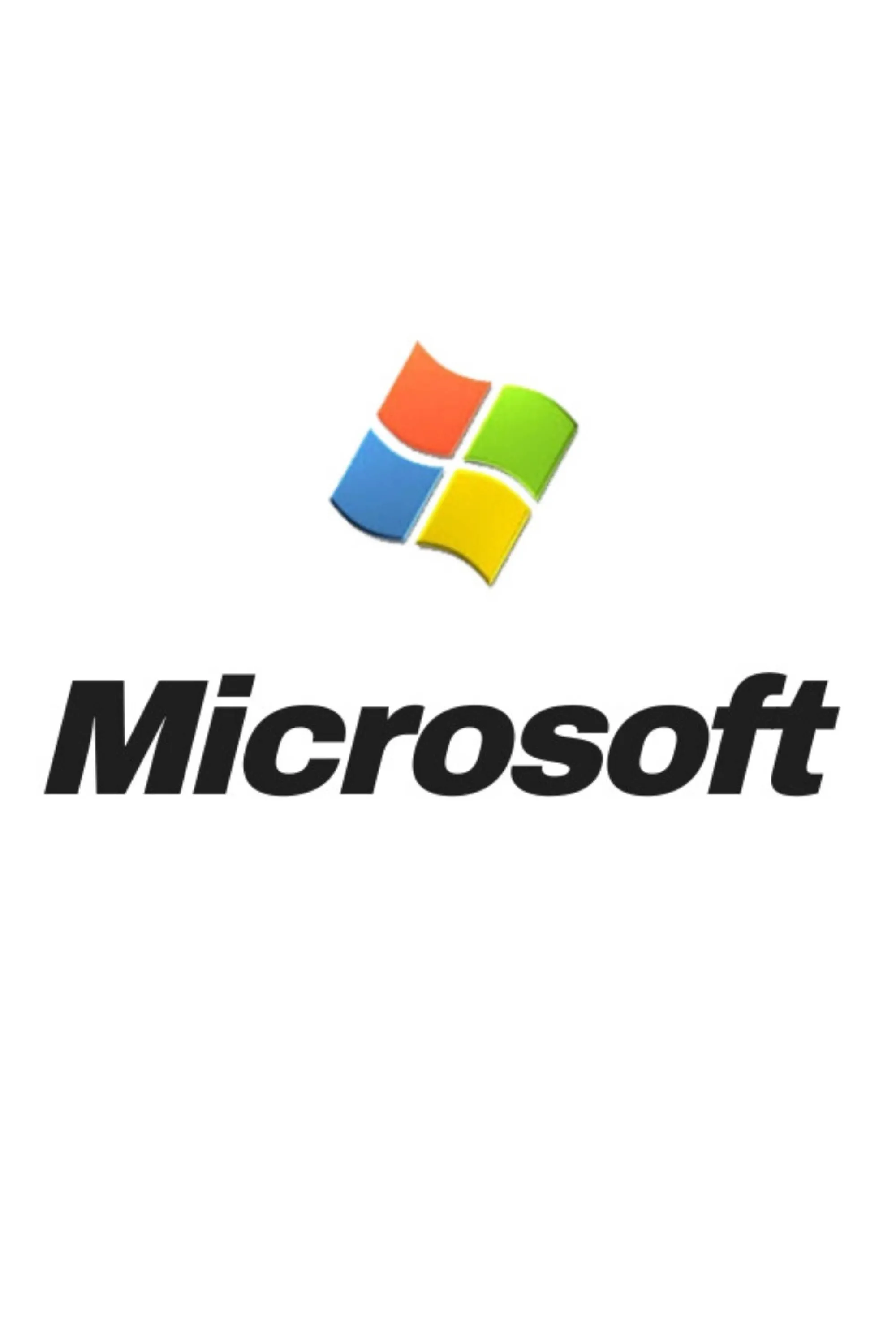 Logo Microsoft màu trắng trên nền đen