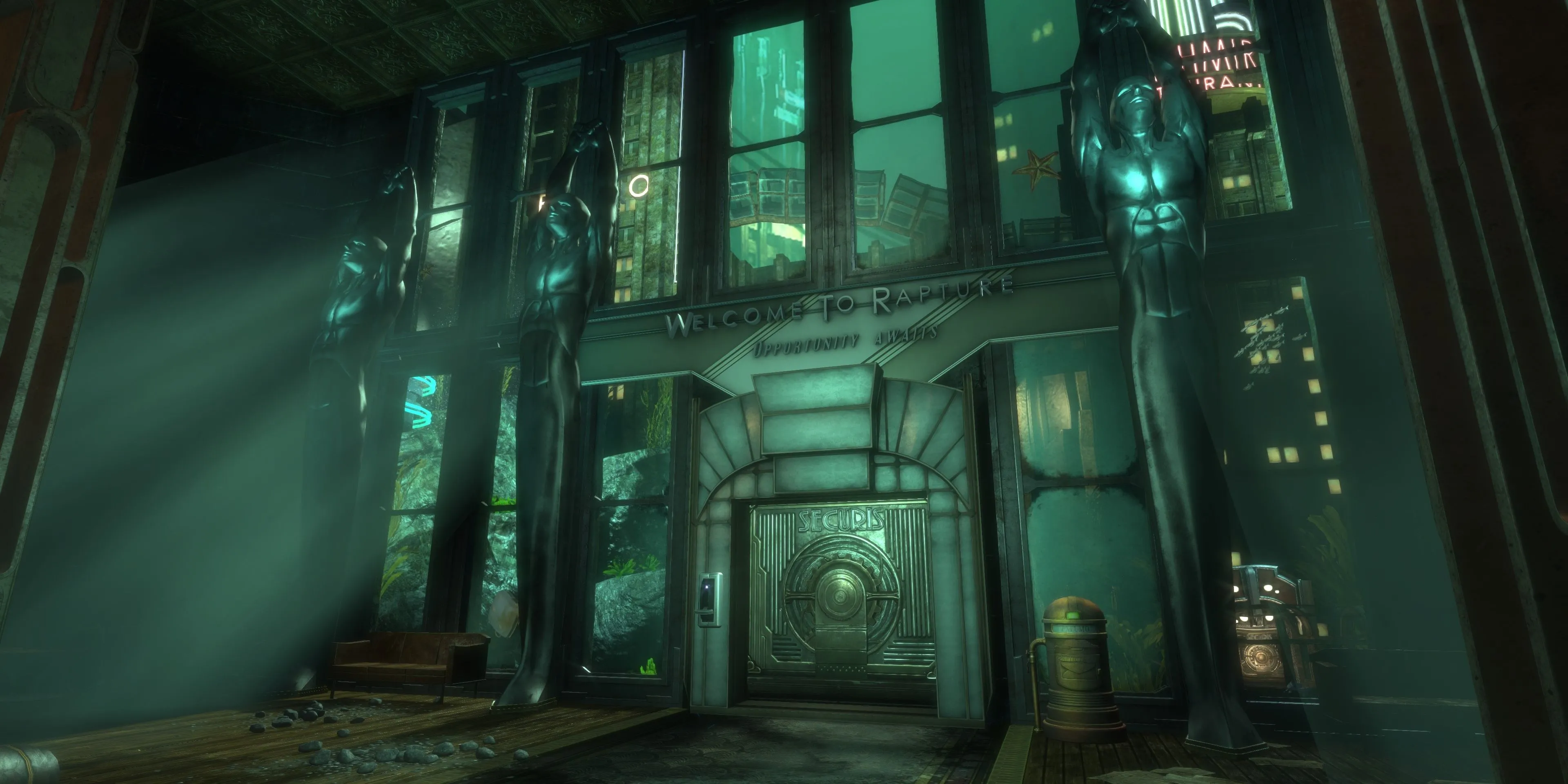 Lối vào thành phố Rapture dưới nước trong BioShock
