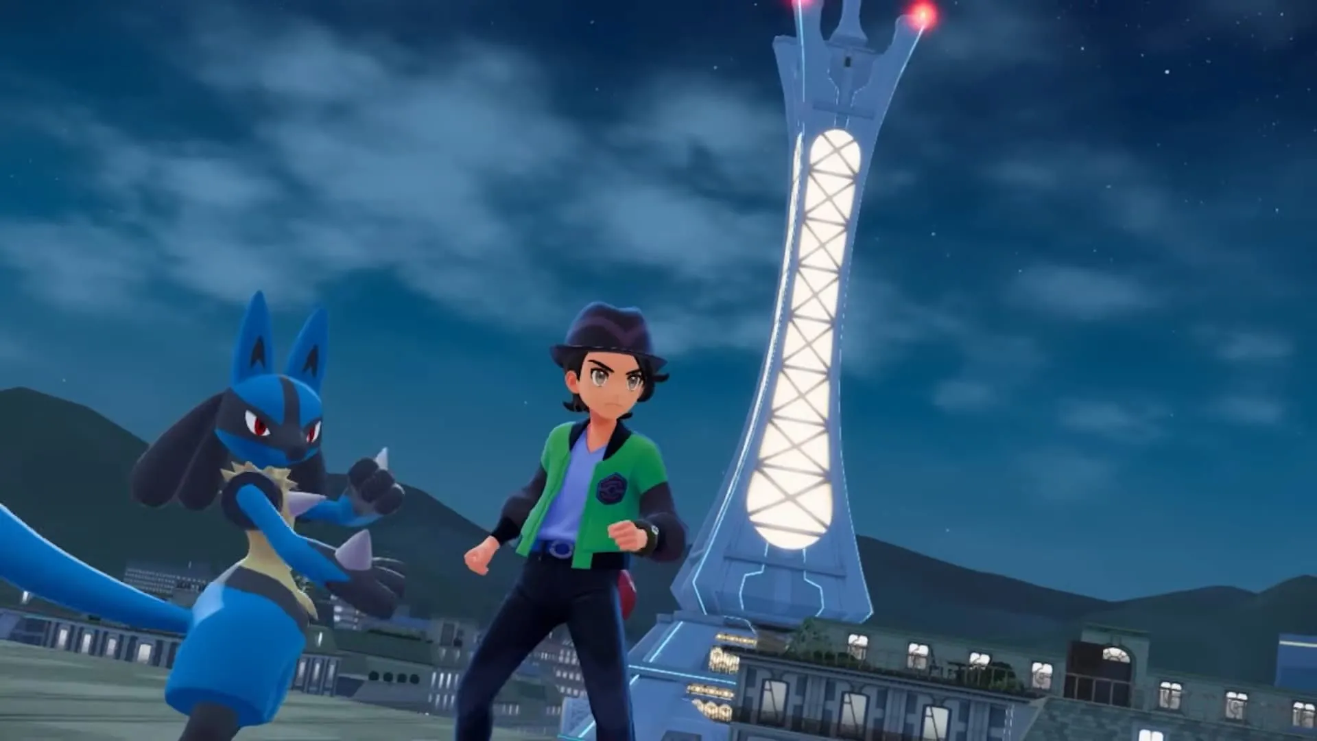 Lucario đứng giữa thành phố Lumiose trong Pokemon Legends Z-A, hé lộ bối cảnh cho Z-A Royale
