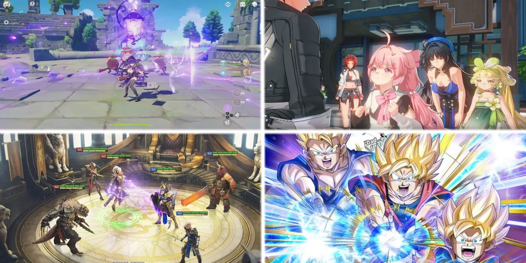 Minh họa so sánh giữa các game gacha như Genshin Impact và Wuthering Waves
