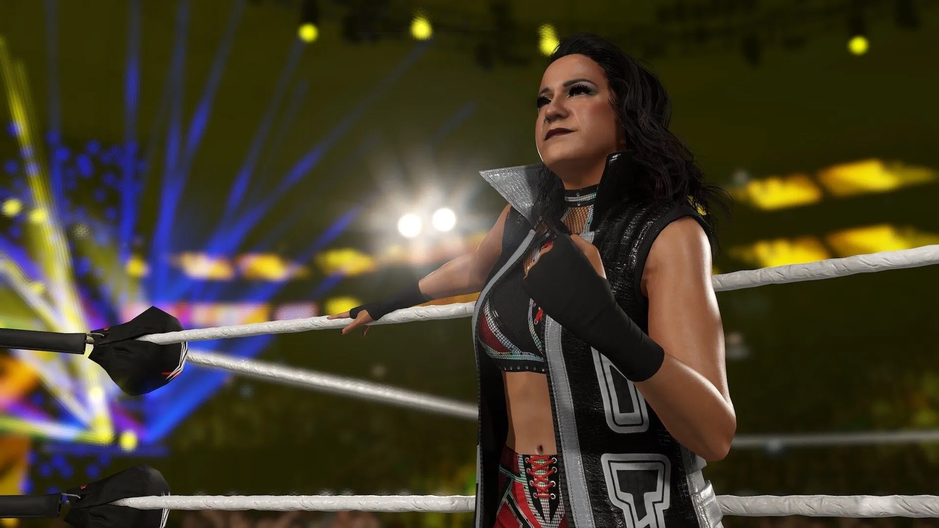 Mô hình nhân vật đô vật chi tiết trong game WWE 2K25.