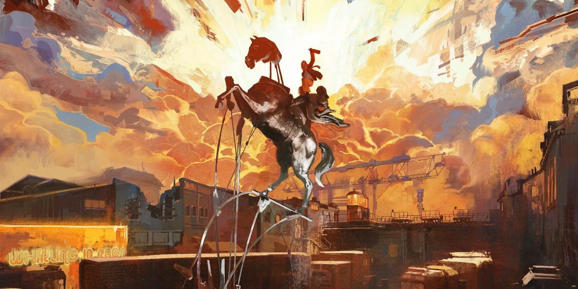 Top 10 Tựa Game Thử Thách Đạo Đức: Khi Lựa Chọn "Người Tốt" Lại Trở Nên Khó Khăn Nhất 1 Một bức tượng bị phá hủy của Vua Filippe III trong Disco Elysium, đã được phục dựng lại dưới ánh hoàng hôn tuyệt đẹp.