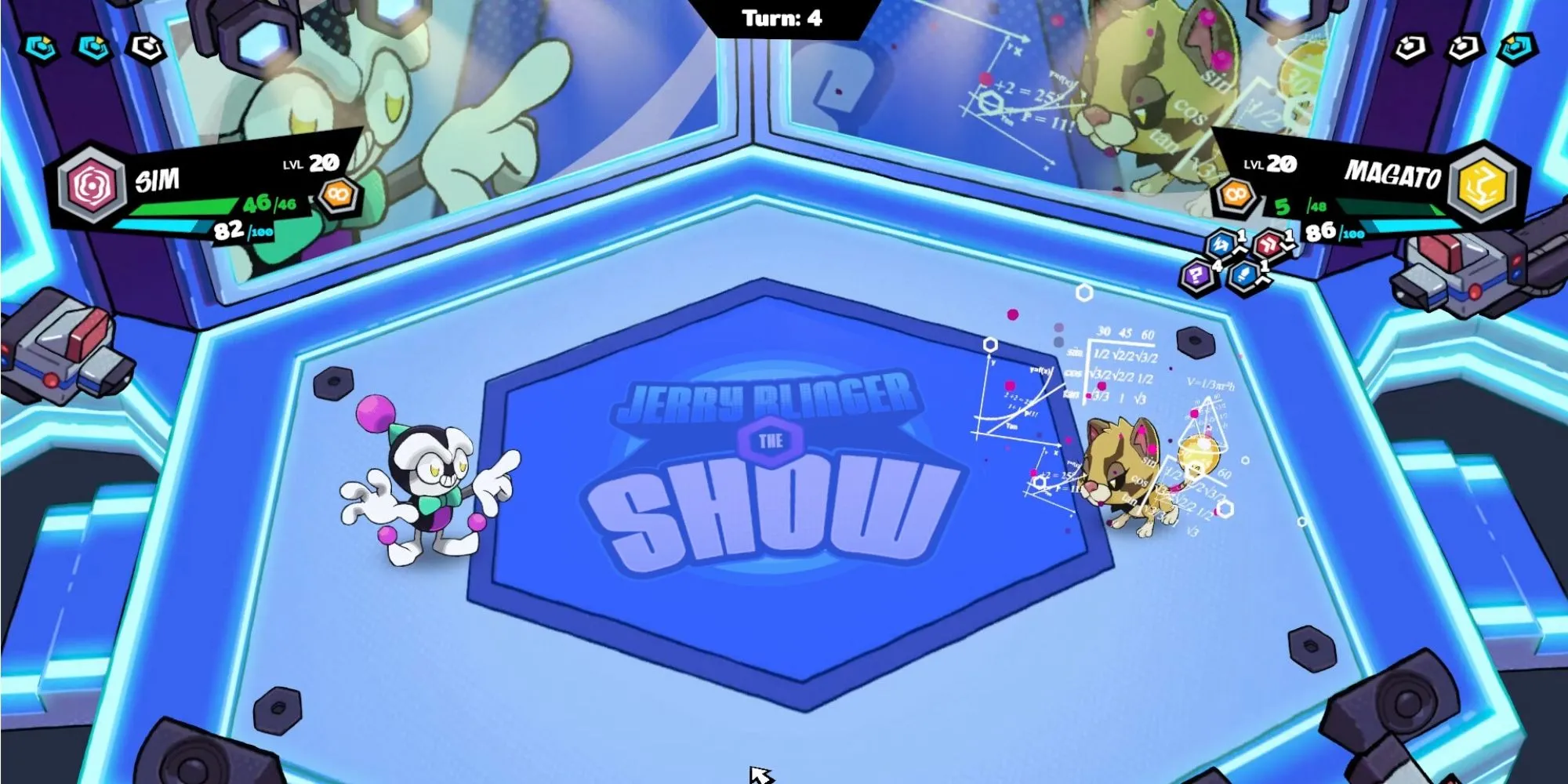 Một cảnh chiến đấu giữa hai Bagmon trong môi trường game Bagdex, hiển thị các lựa chọn hành động