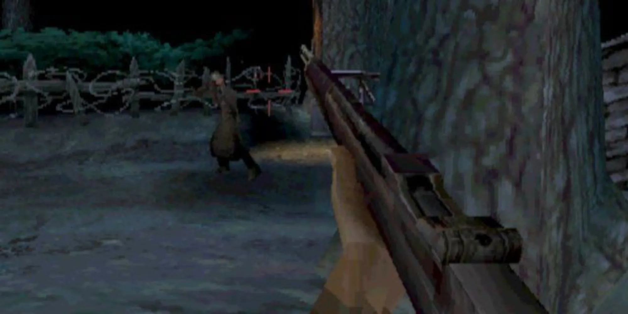 Một cảnh chiến đấu trong game Medal of Honor với đồ họa đặc trưng của PS1