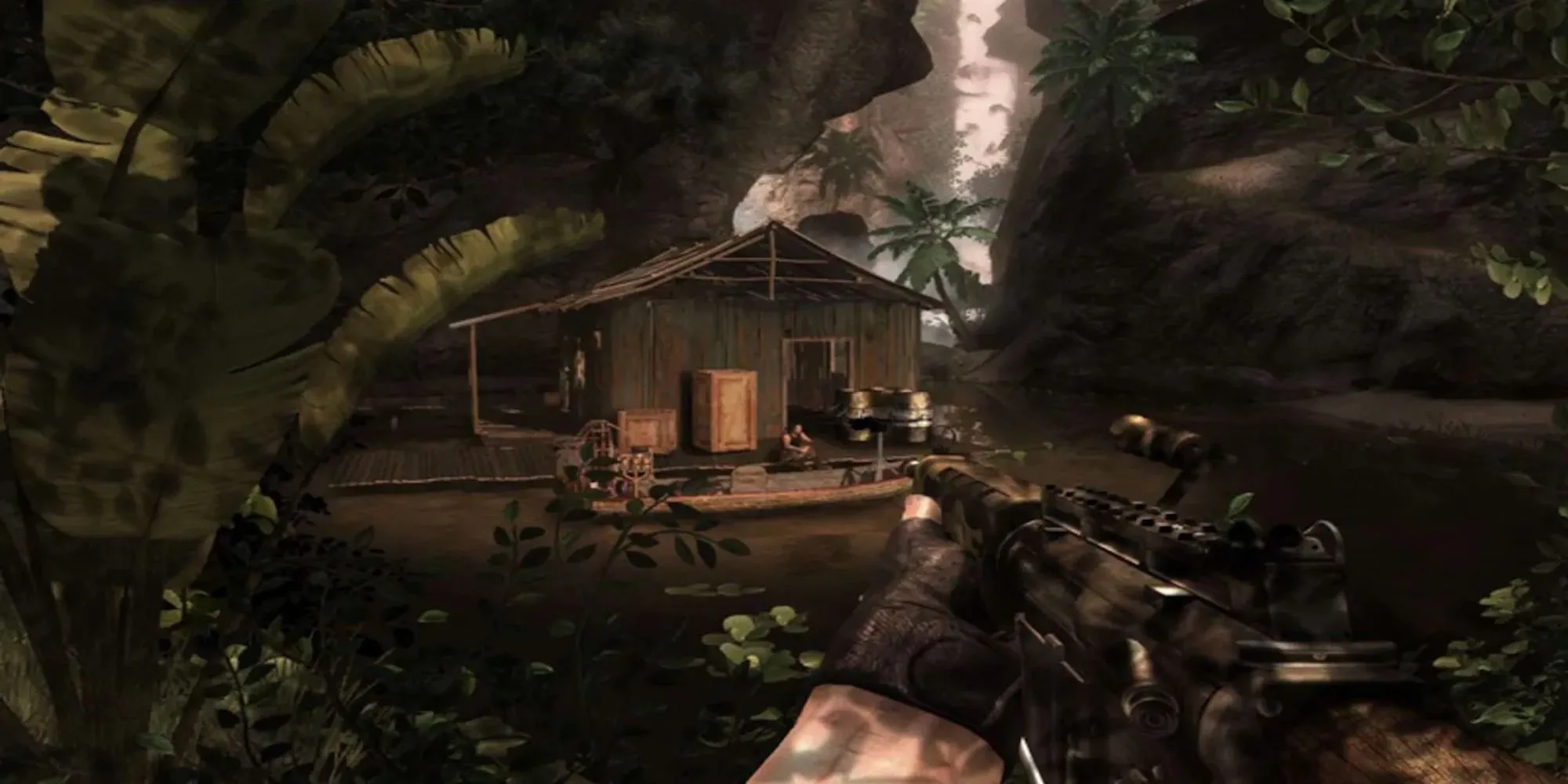 Một cảnh chiến đấu trong môi trường châu Phi của game Far Cry 2 trên PS3