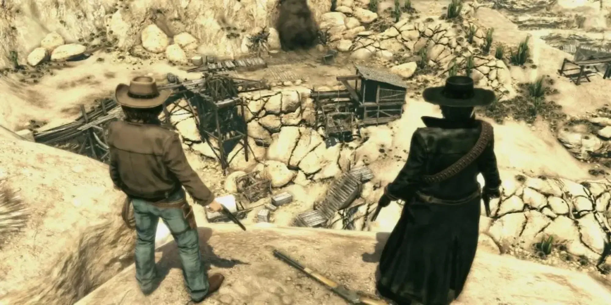 Một cảnh hành động gay cấn trong game Call of Juarez: Bound in Blood trên PS3
