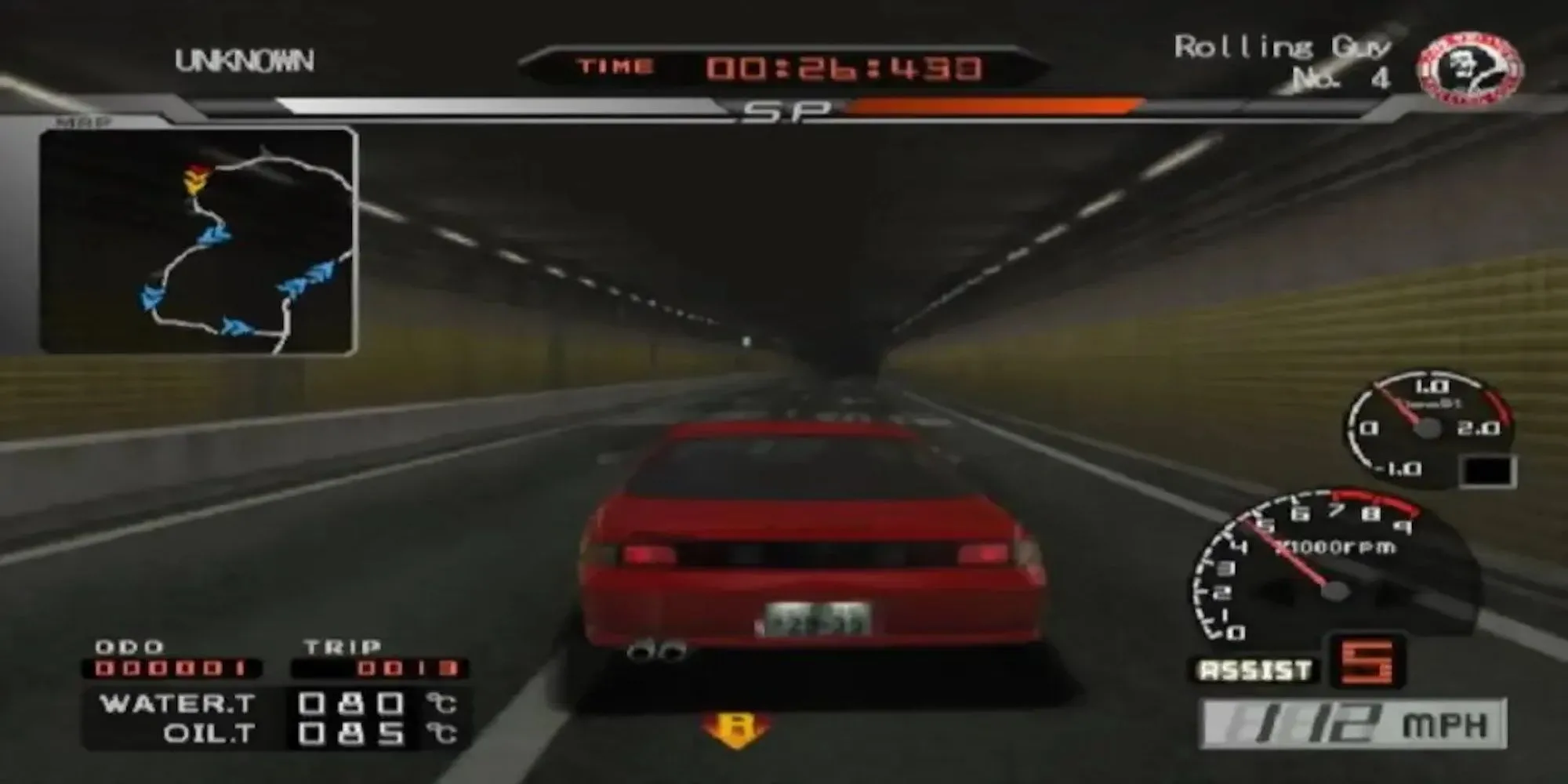 Một chiếc xe đua thể thao trên đường phố Tokyo trong game Tokyo Xtreme Racer 3