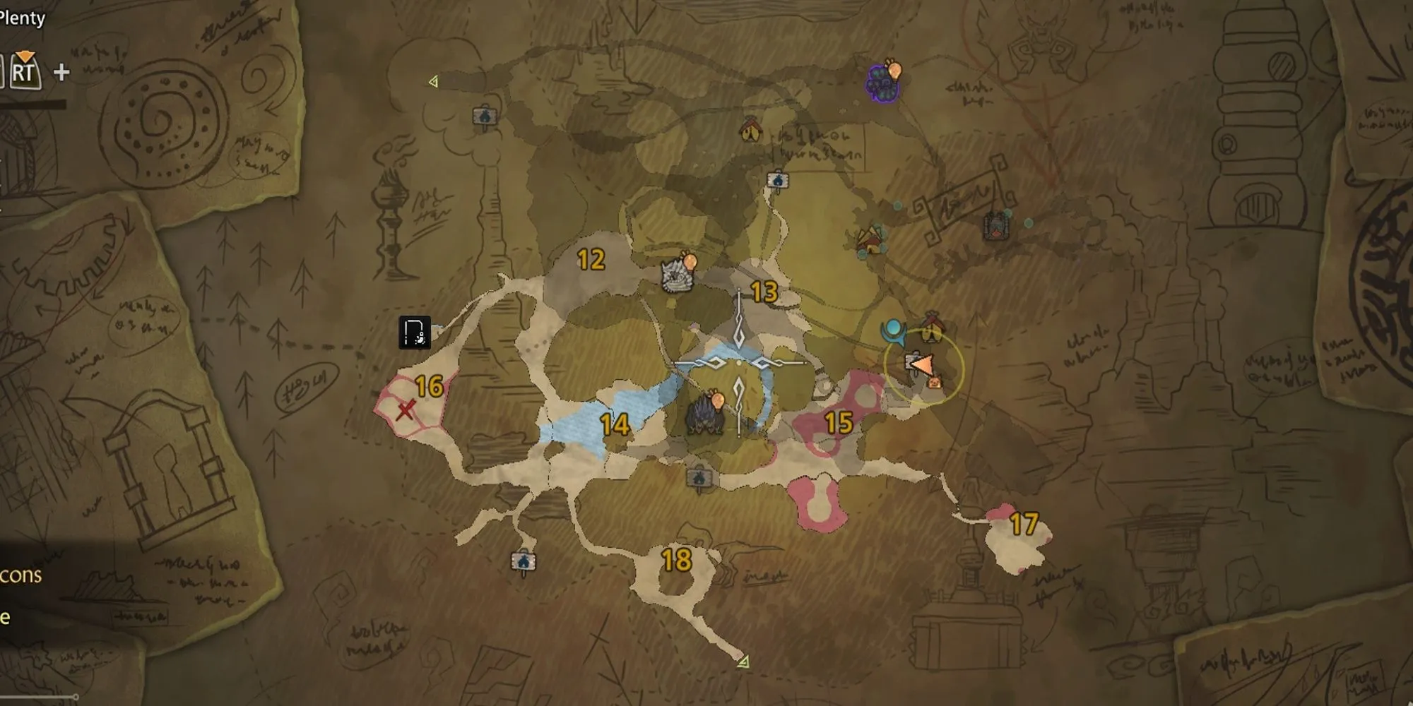 Một điểm câu cá đặc trưng tại khu vực Lòng Chảo Mỏ Dầu trong Monster Hunter Wilds