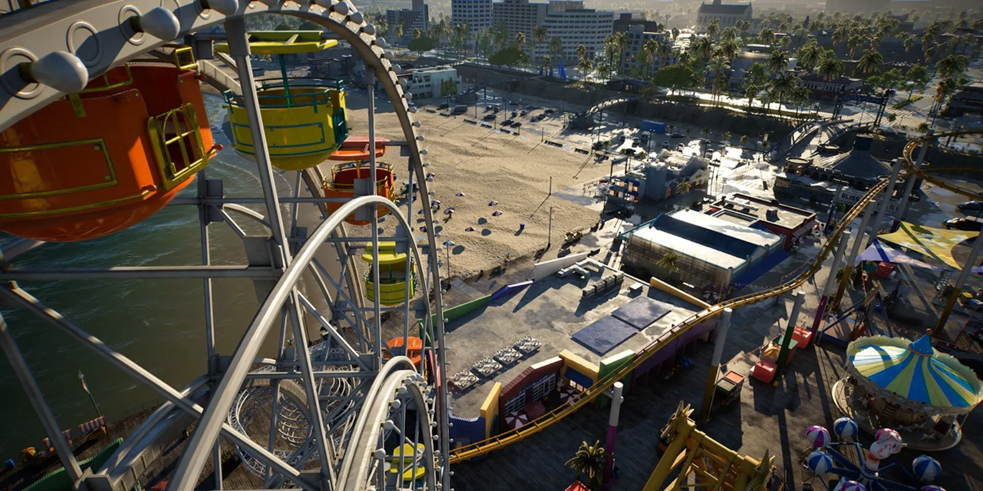 Một khung cảnh tái tạo bến tàu Santa Monica trong game inZOI.