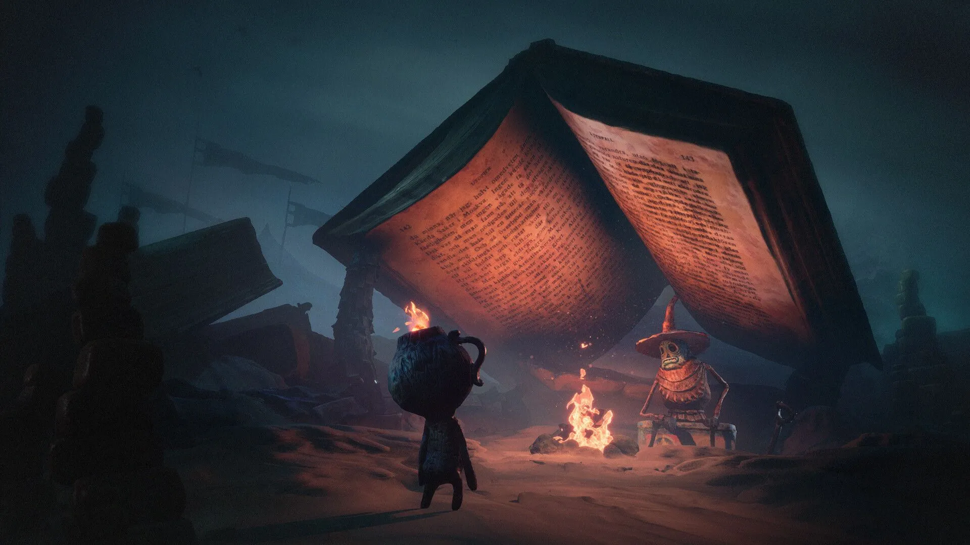 Nhân vật đang tương tác với một cơ chế trong game The Midnight Walk.
