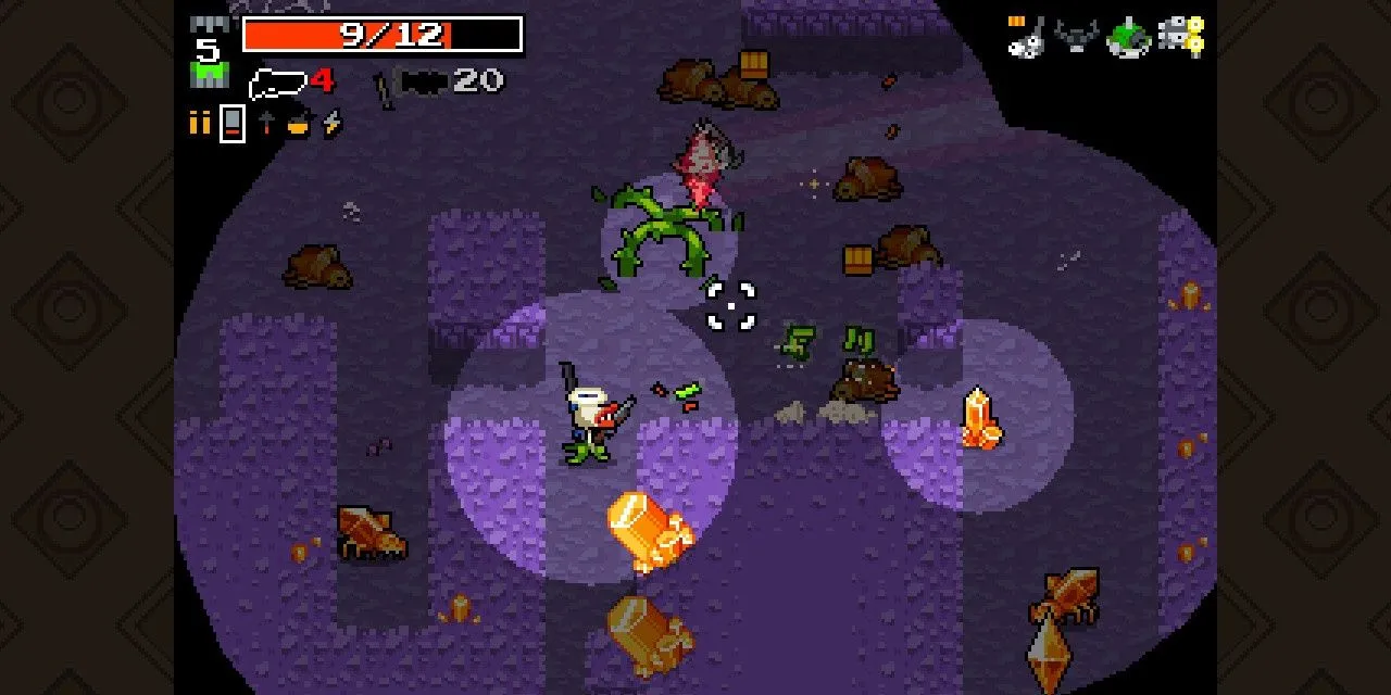 Nhân vật khám phá khu vực tối tăm đầy nguy hiểm trong Nuclear Throne