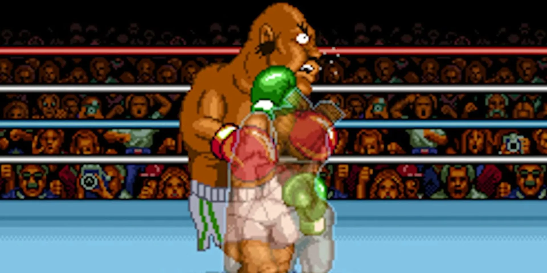 Nhân vật Little Mac đấm Bald Bull trong Super Punch-Out!!