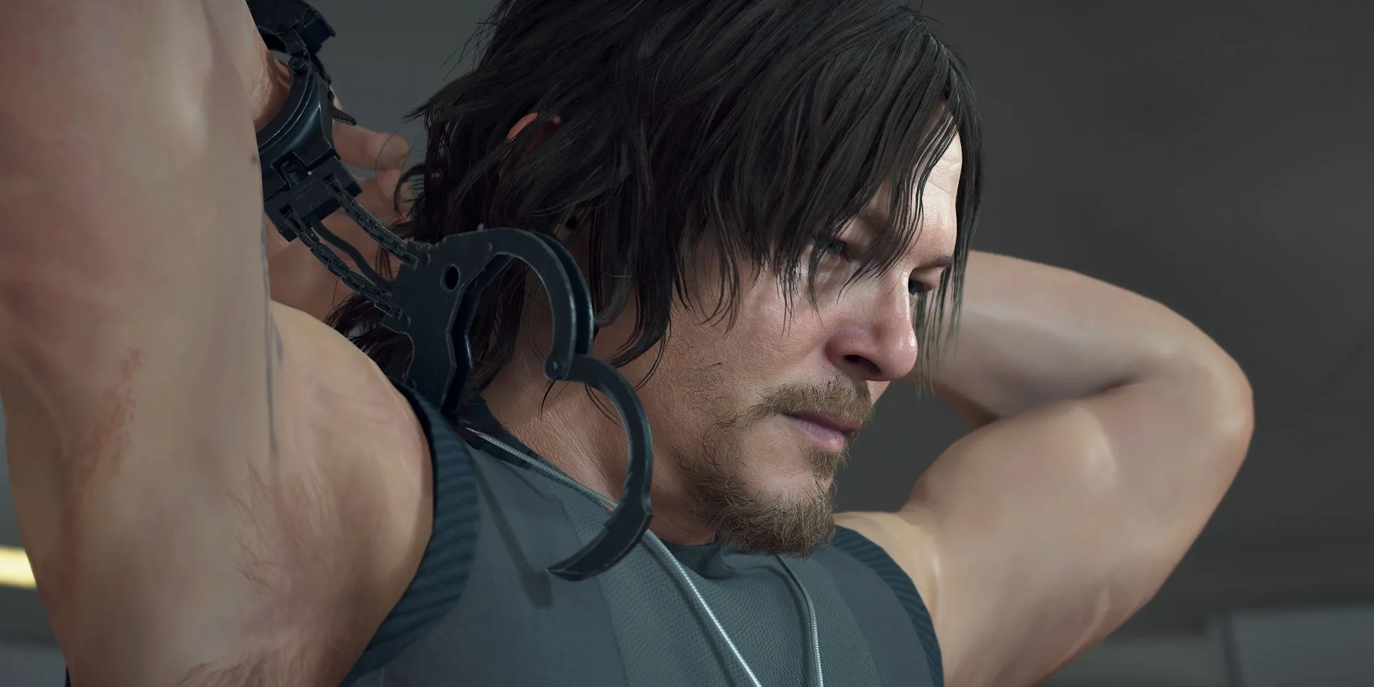Nhân vật Sam Porter Bridges trong khung cảnh rộng lớn của Death Stranding