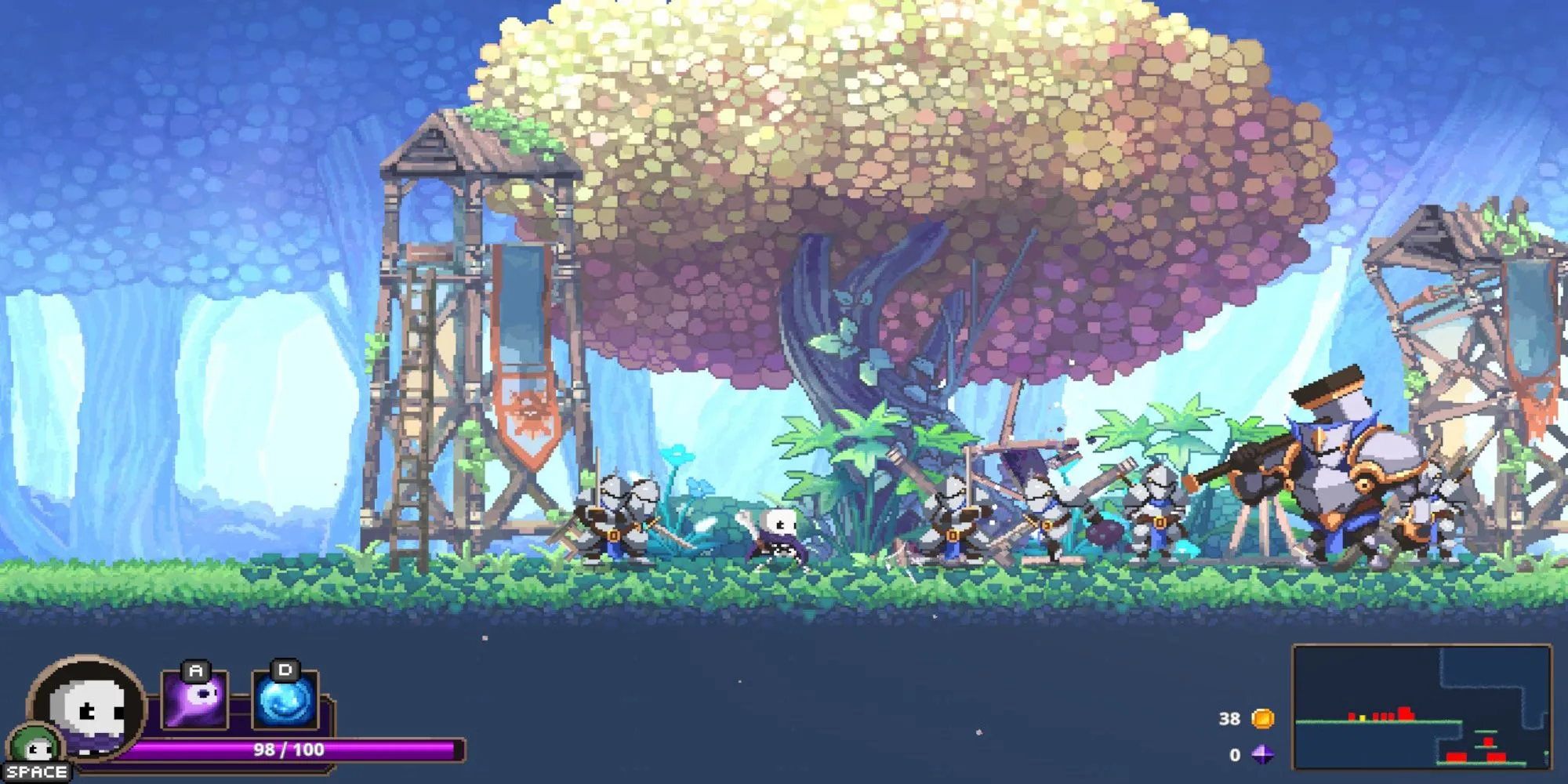 Nhân vật Skul trong Skul: The Hero Slayer với nhiều loại đầu lâu khác nhau