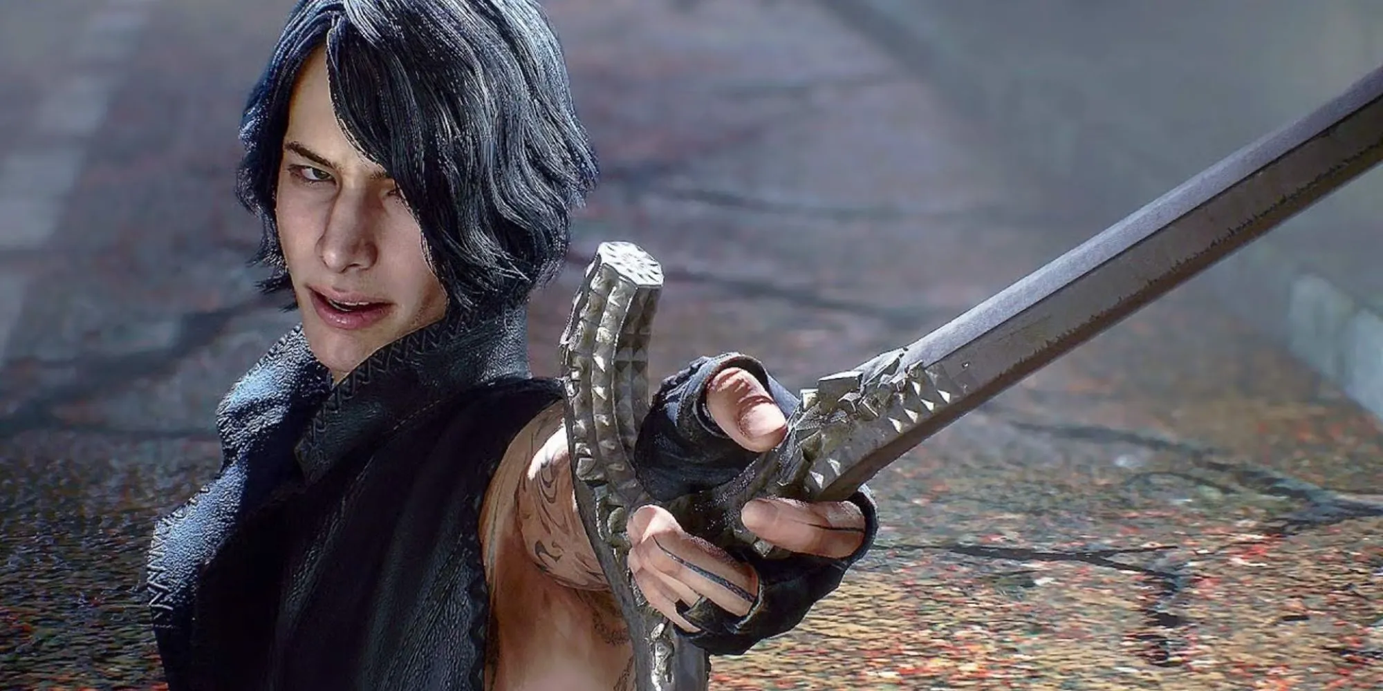 Nhân vật V trong Devil May Cry 5 với vẻ ngoài bí ẩn và ma mị