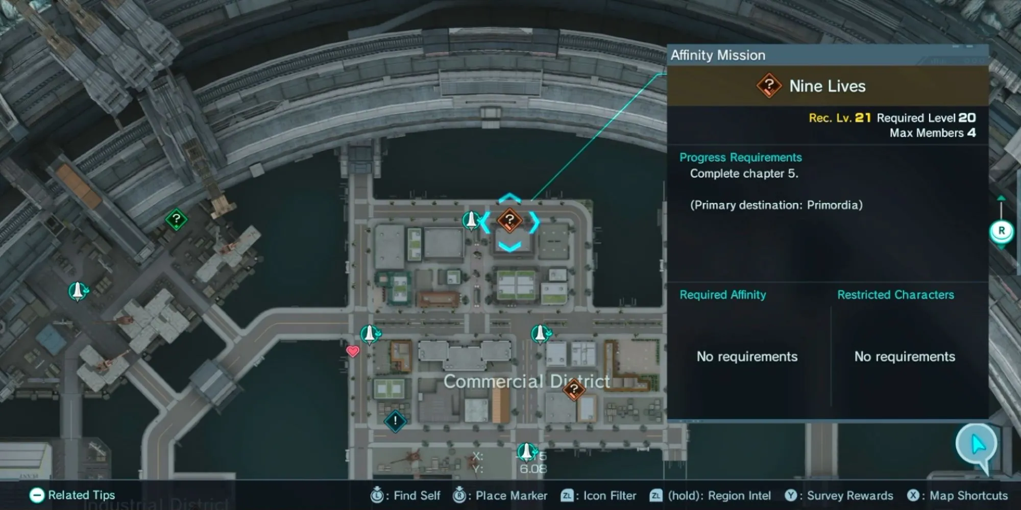 NPC Matthias giao nhiệm vụ Nine Lives trong Xenoblade Chronicles X tại Commercial District