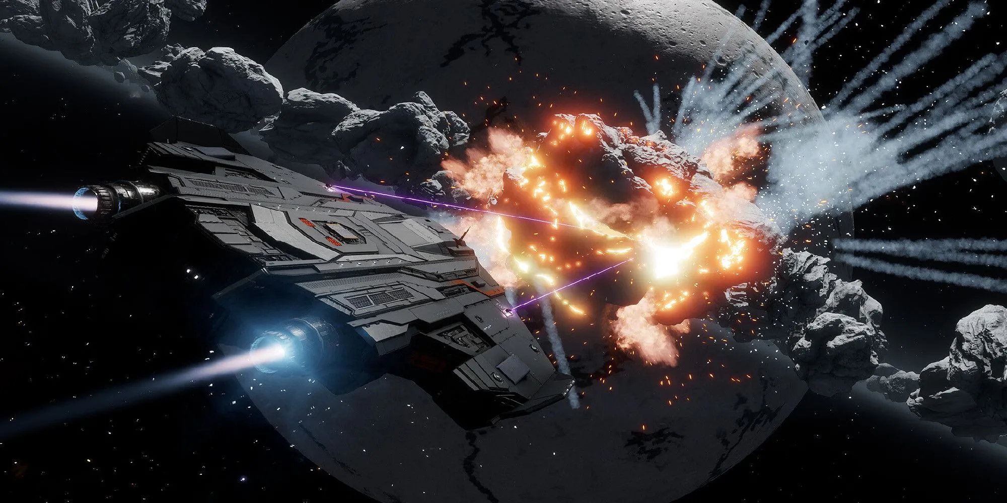 Phá hủy tàu địch trong một trận chiến khốc liệt của Elite Dangerous