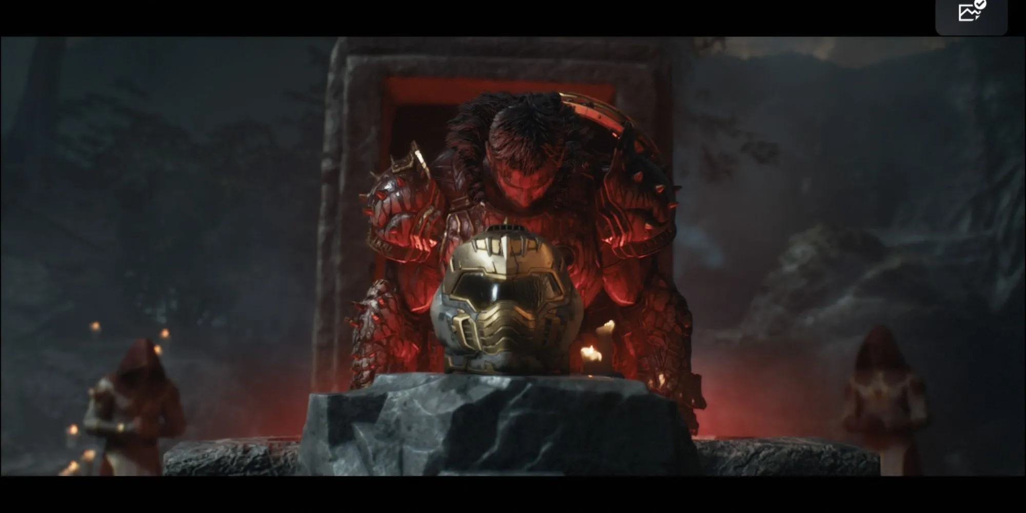 Screenshot cảnh Doom Slayer cưỡi rồng trong chương 20 Resurrection