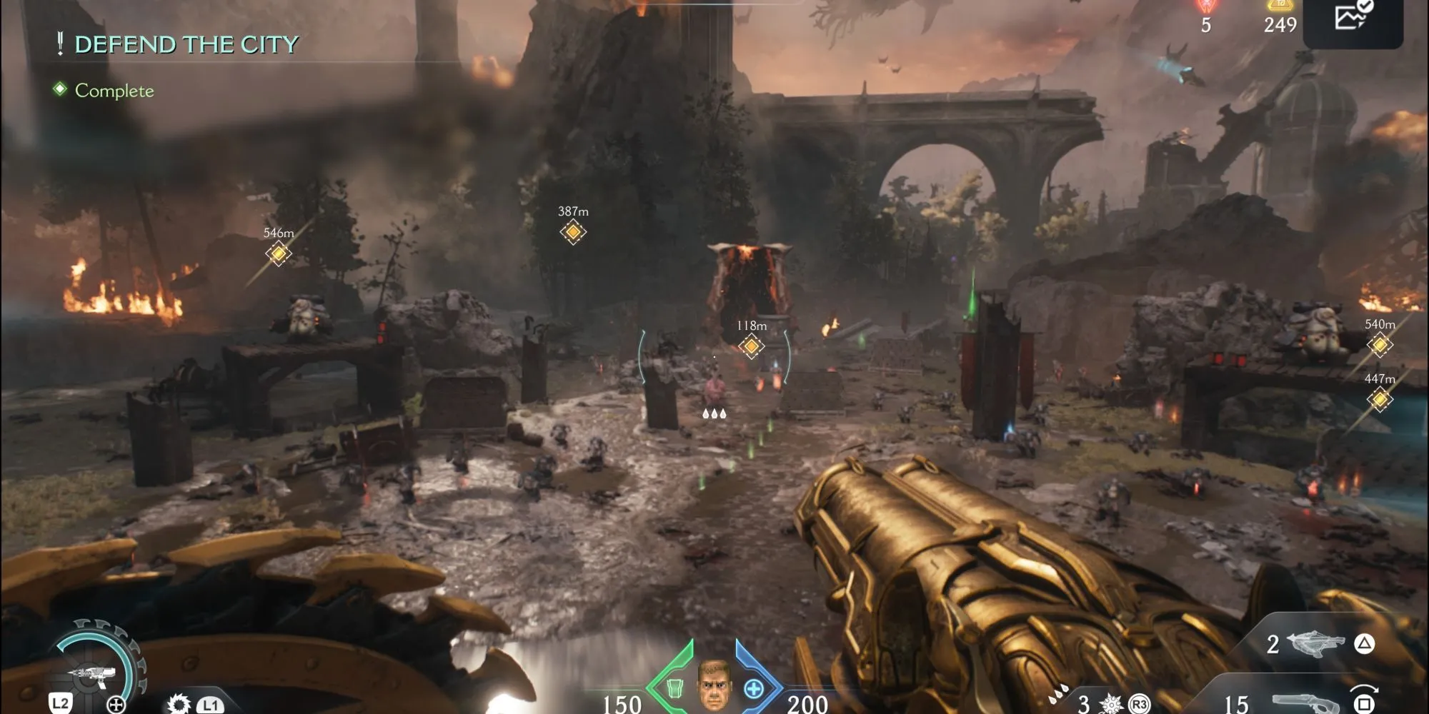 Screenshot khung cảnh chiến đấu quy mô lớn ở chương 6 Siege - Part 1