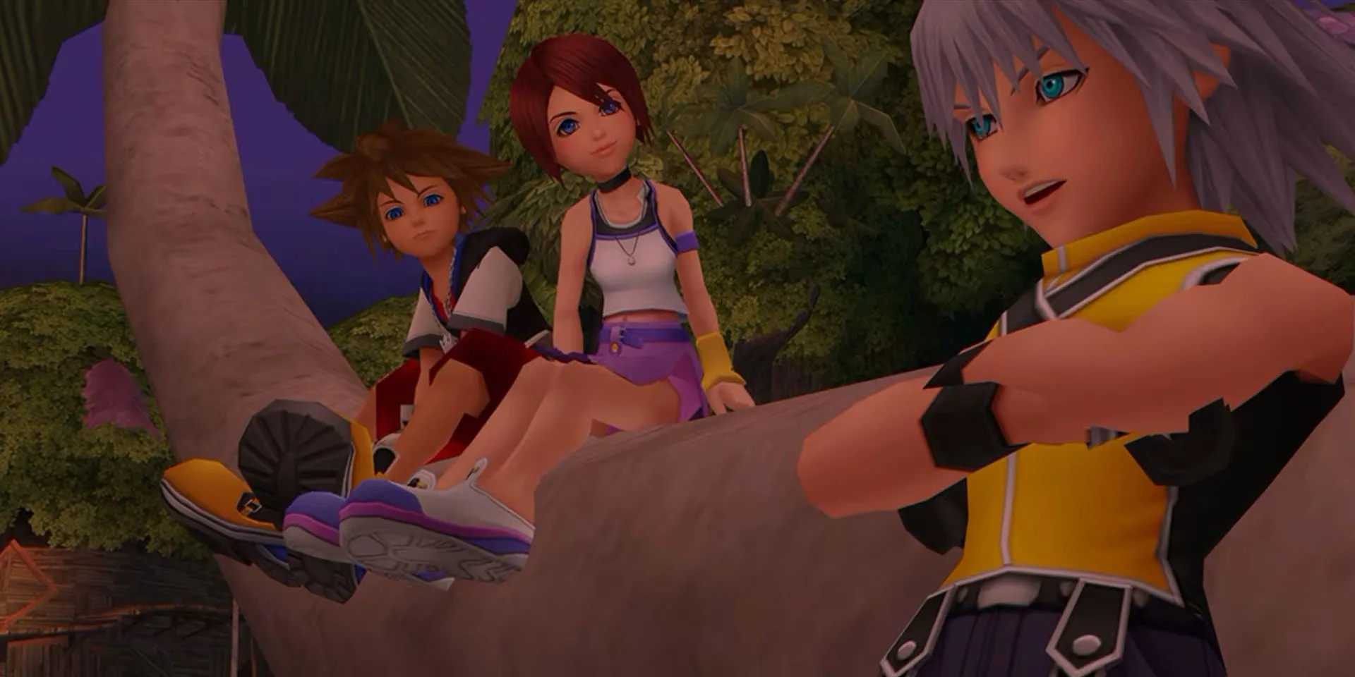 Sora, Kairi, and Riku in Kingdom Hearts