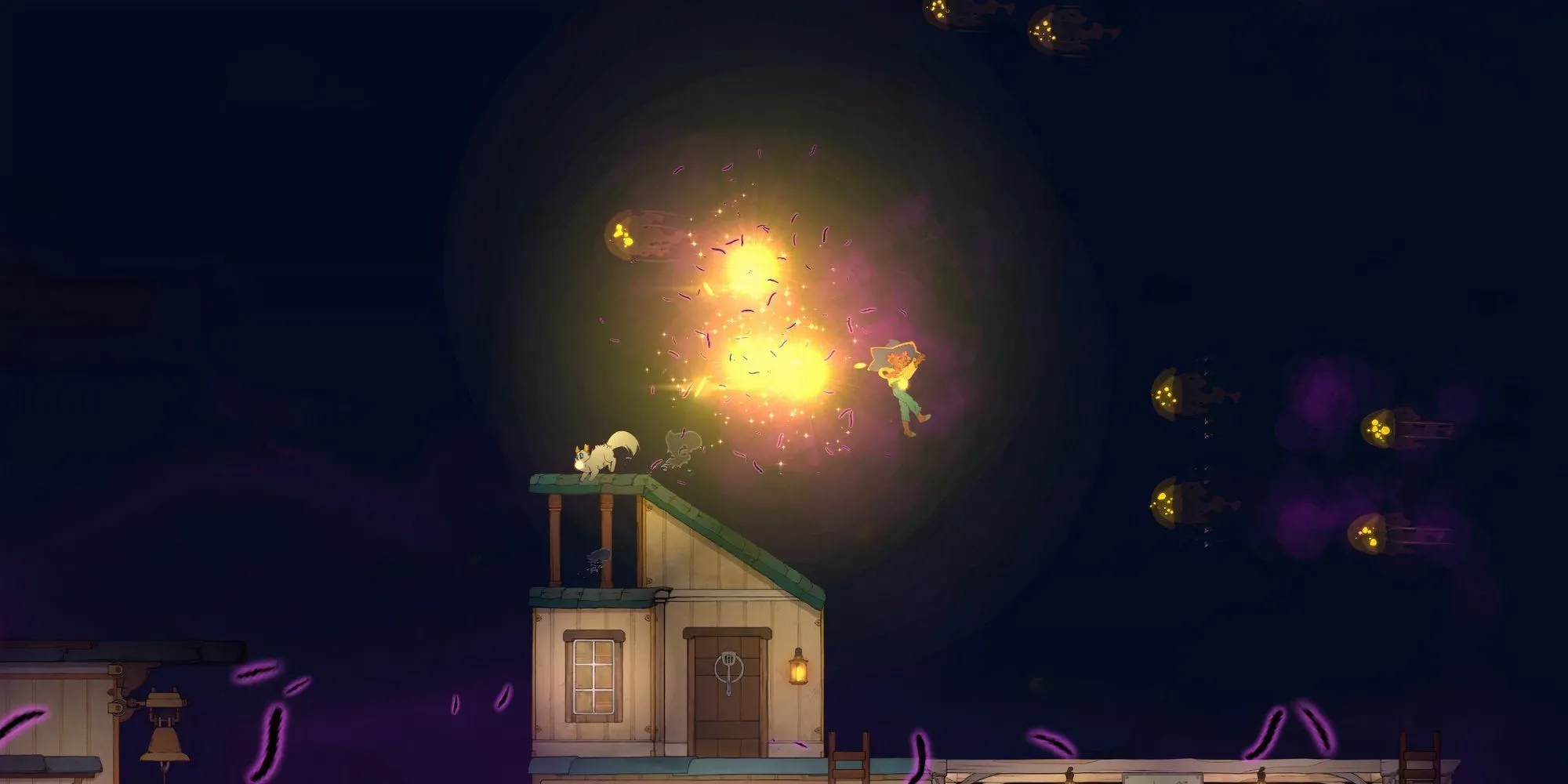 Stella bay lượn bắt Sứa Phát Sáng trong sự kiện Jellyfish để kiếm Glims Spiritfarer