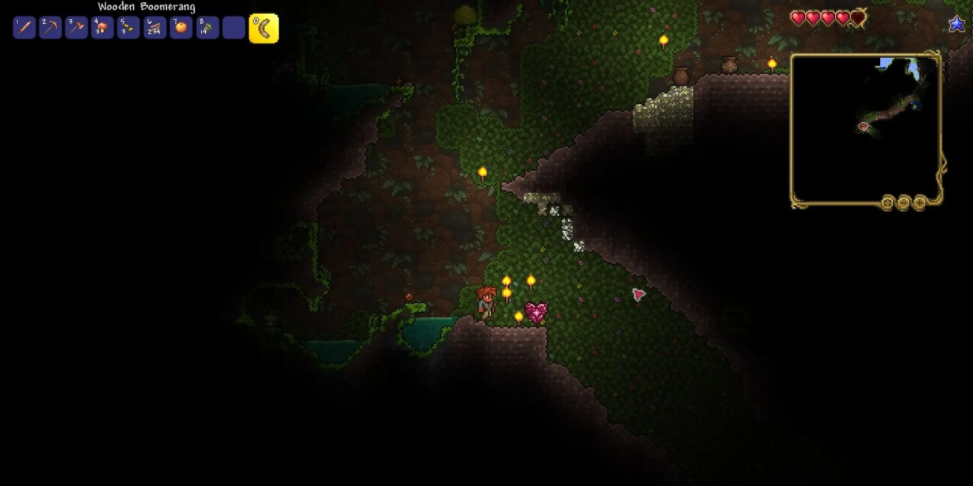 Tinh thể sinh mệnh trong quần xã dưới lòng đất của game Terraria