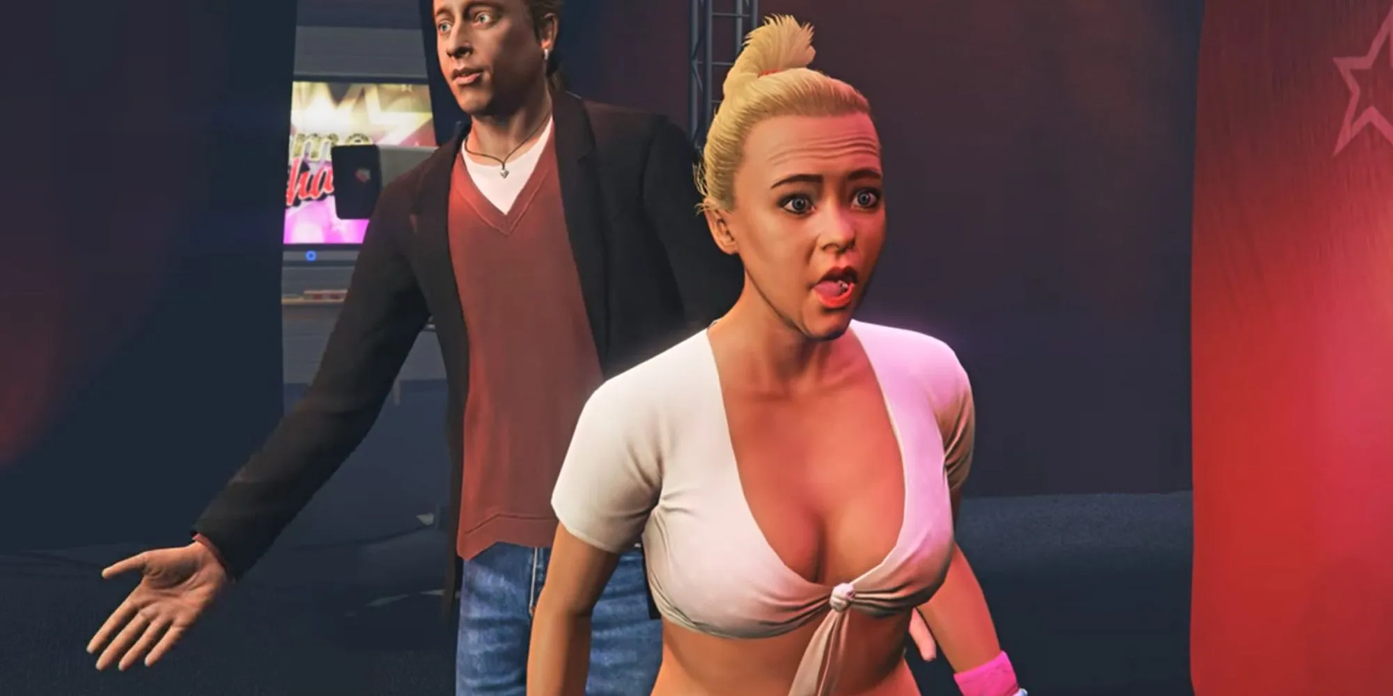 Tracey De Santa tạo dáng trên sân khấu Fame or Shame GTA 5