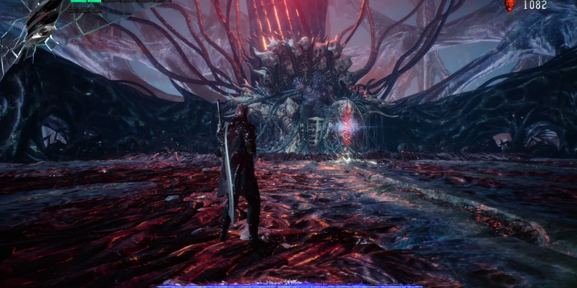 Trận chiến đầu game với Urizen trong Devil May Cry 5, một thử thách khó khăn cho Nero.