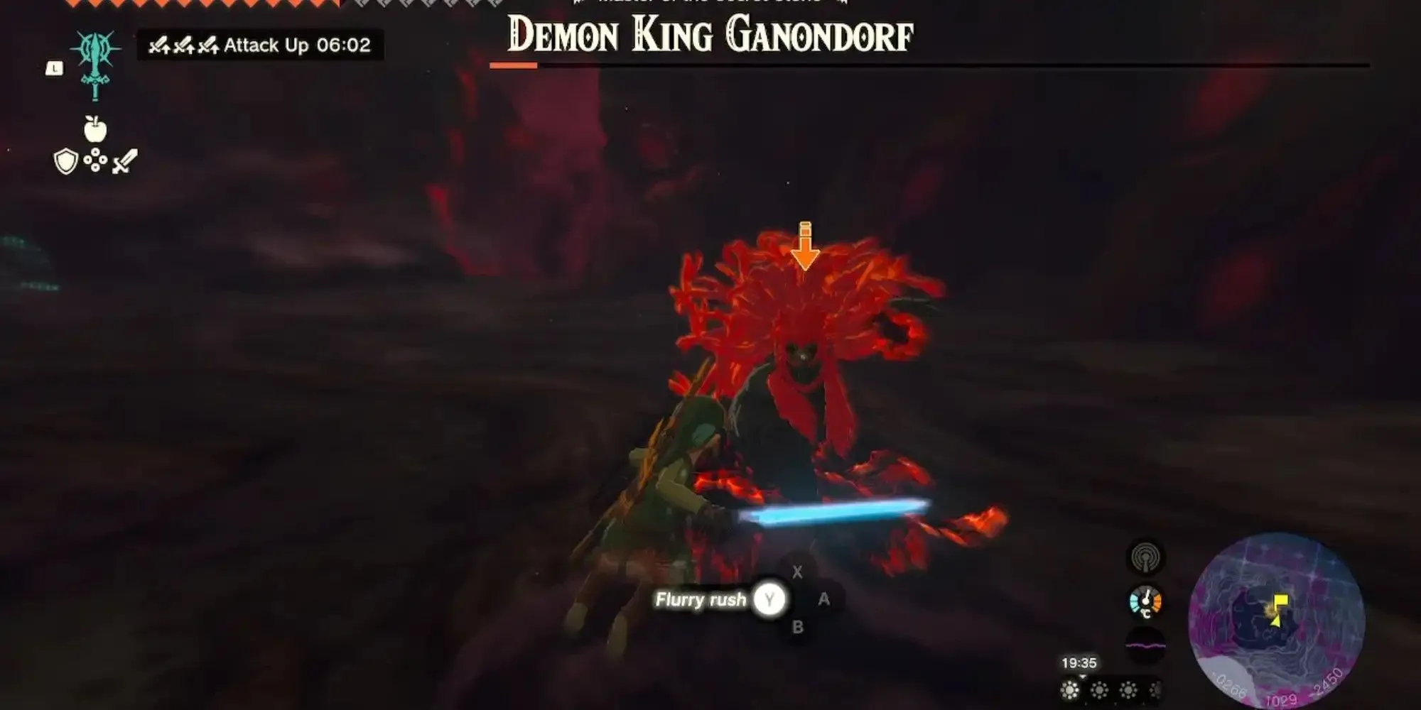 Trận chiến đầy thử thách với Ganondorf, trùm cuối trong The Legend of Zelda: Tears of the Kingdom.